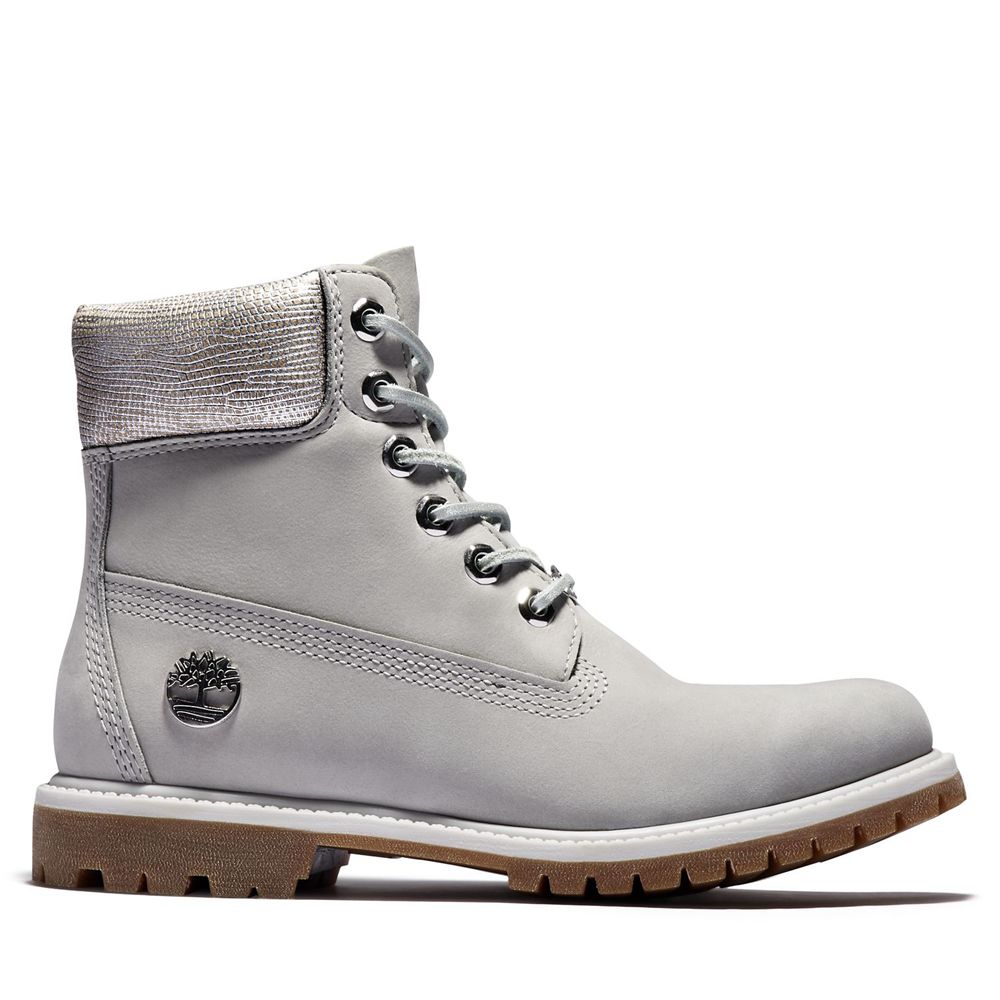 Timberland Womens 6-Inch Boots Premium Waterproof - Grey - India KM3972854